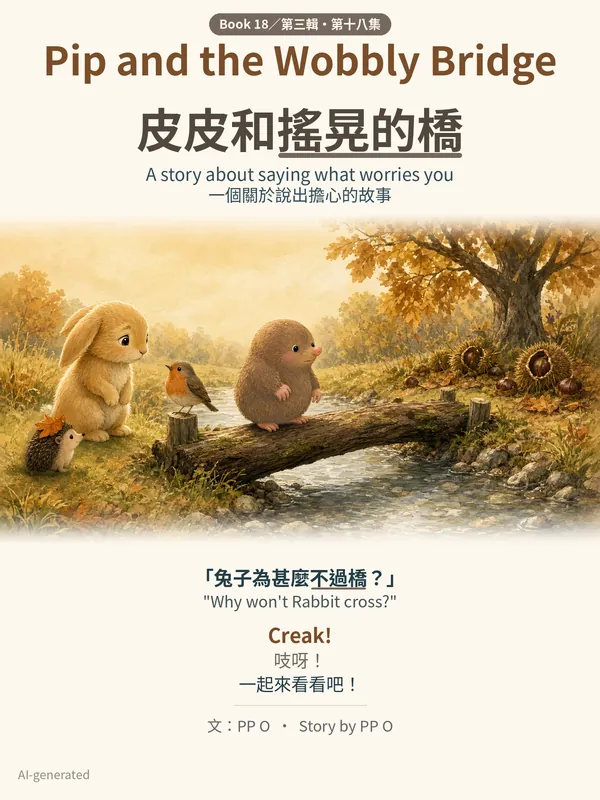 Cover of Pip and the Wobbly Bridge / 皮皮和搖晃的橋: Pip the mole and friends